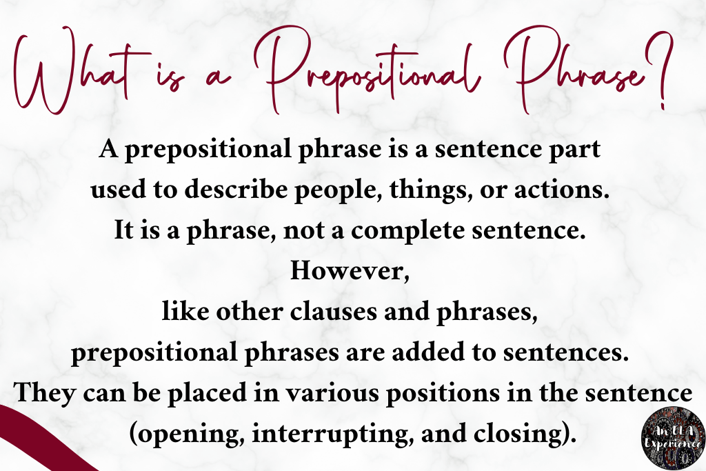 What Is A Prepositional Phrase With Professional Examples An Ela