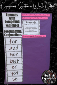 Picture of a compound sentence anchor chart.