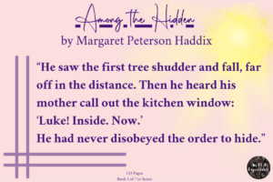 An excerpt from Haddix's Among the Hidden is quoted as an example of a title from the summer reading lists for teens.