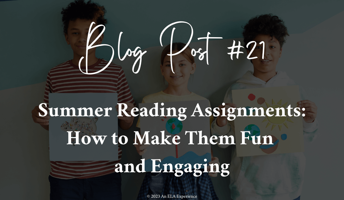 "Summer Reading Assignments: How to Make Them Fun and Engaging" is types in white on top of an image of three children.