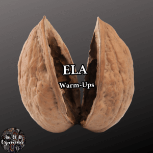 "ELA Warm-Ups" is written in the middle of a nut.