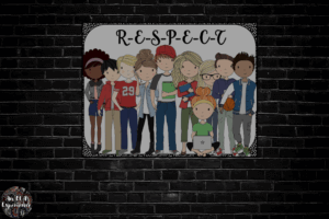 A small poster of the one classroom rule, respect, is pictured with clipart of students.